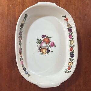PORCELAINE DE PARIS Casserole Floral Oval Bakeware Dish France The Four Seasons
